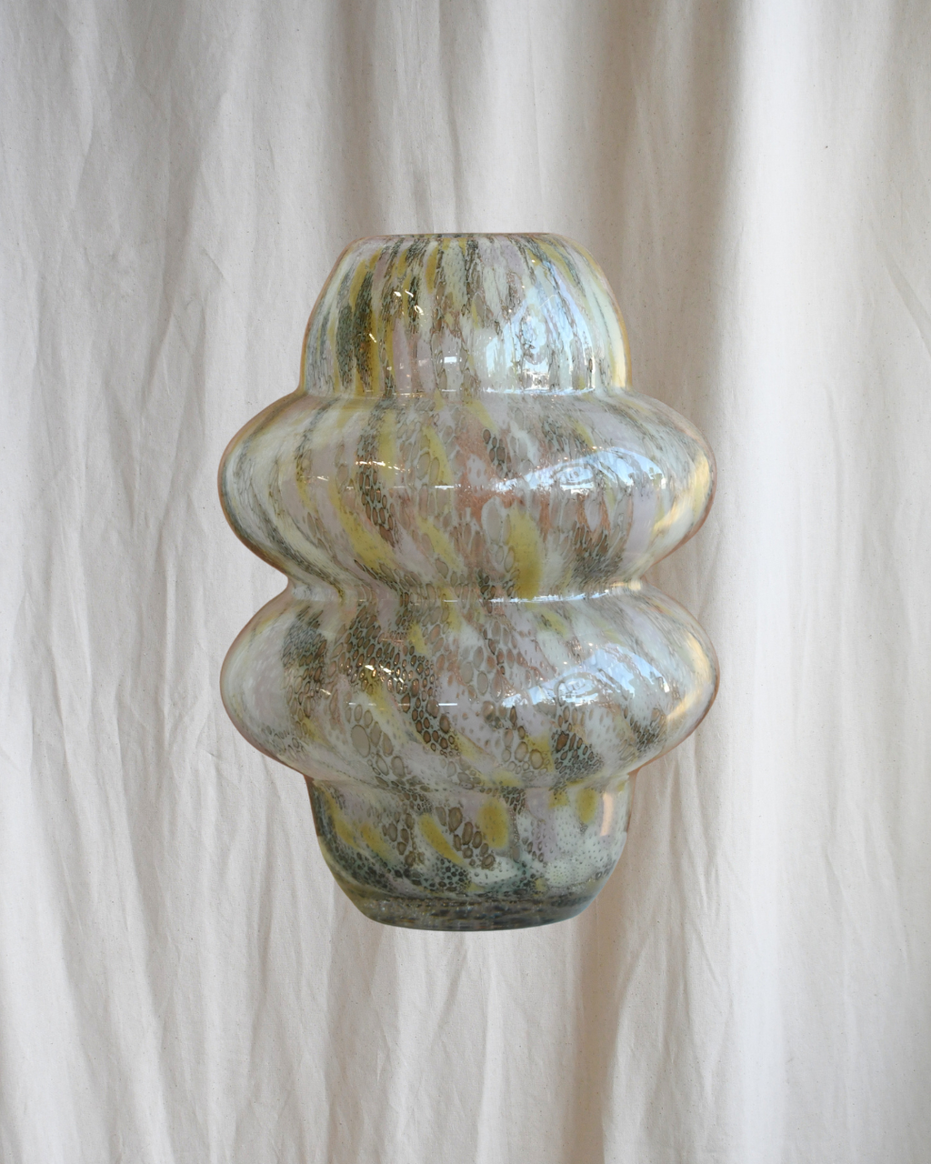 The Green Waves Glass Vase