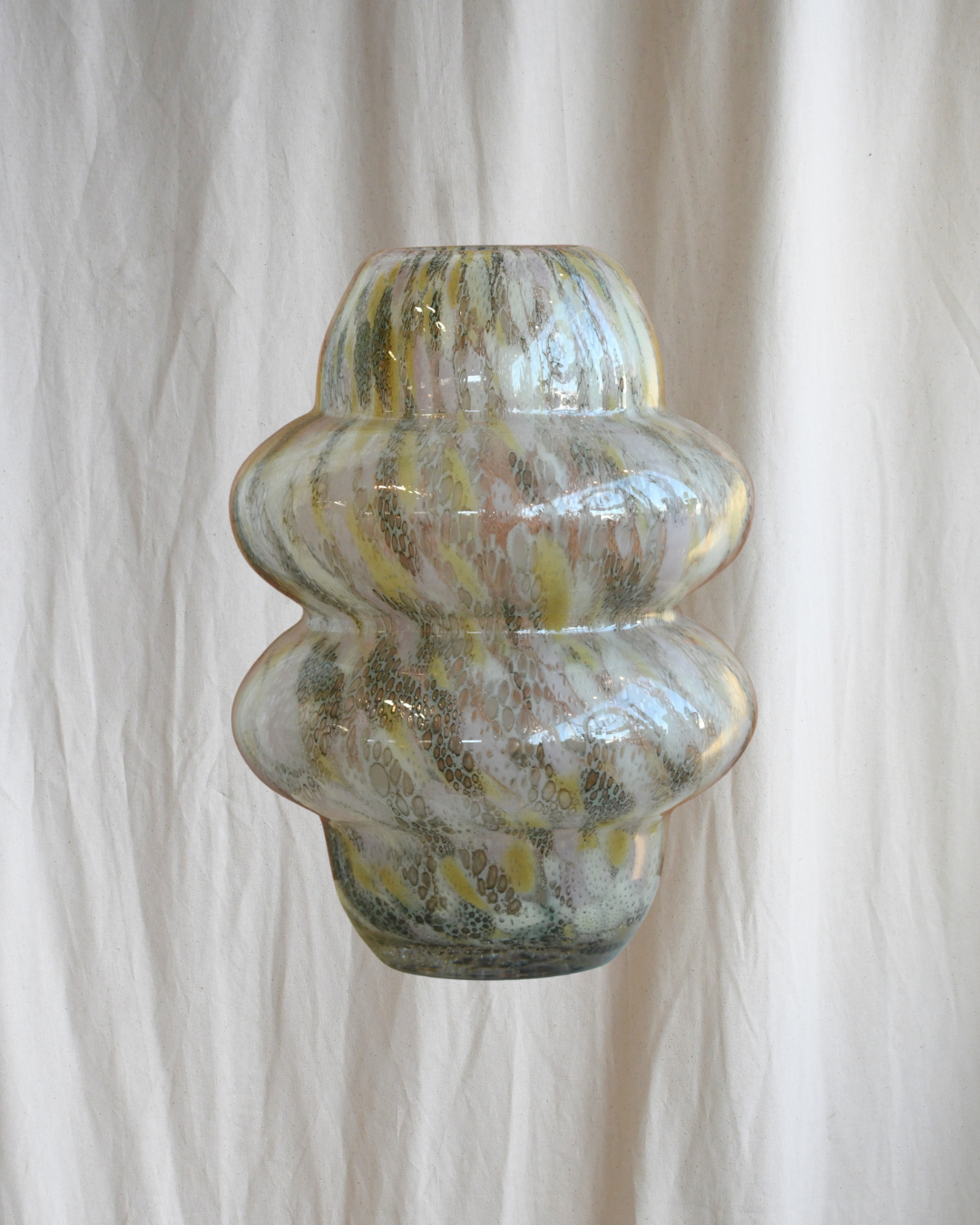The Green Waves Glass Vase