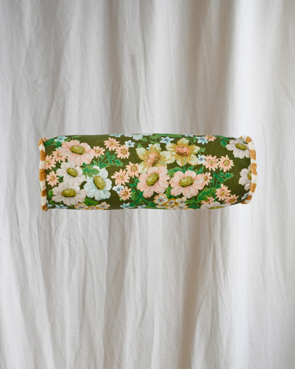 Buttercup Olive Linen Bolster Bonnie and Neil