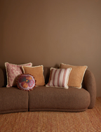 Wild Pansy Lilac Linen Round Cushion