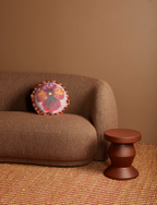 Wild Pansy Lilac Linen Round Cushion