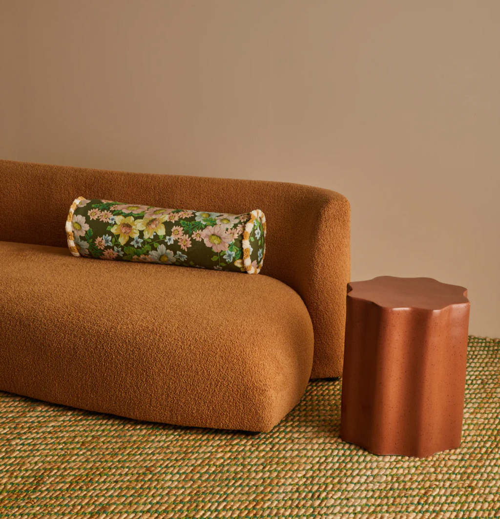 Buttercup Olive Linen Bolster Bonnie and Neil