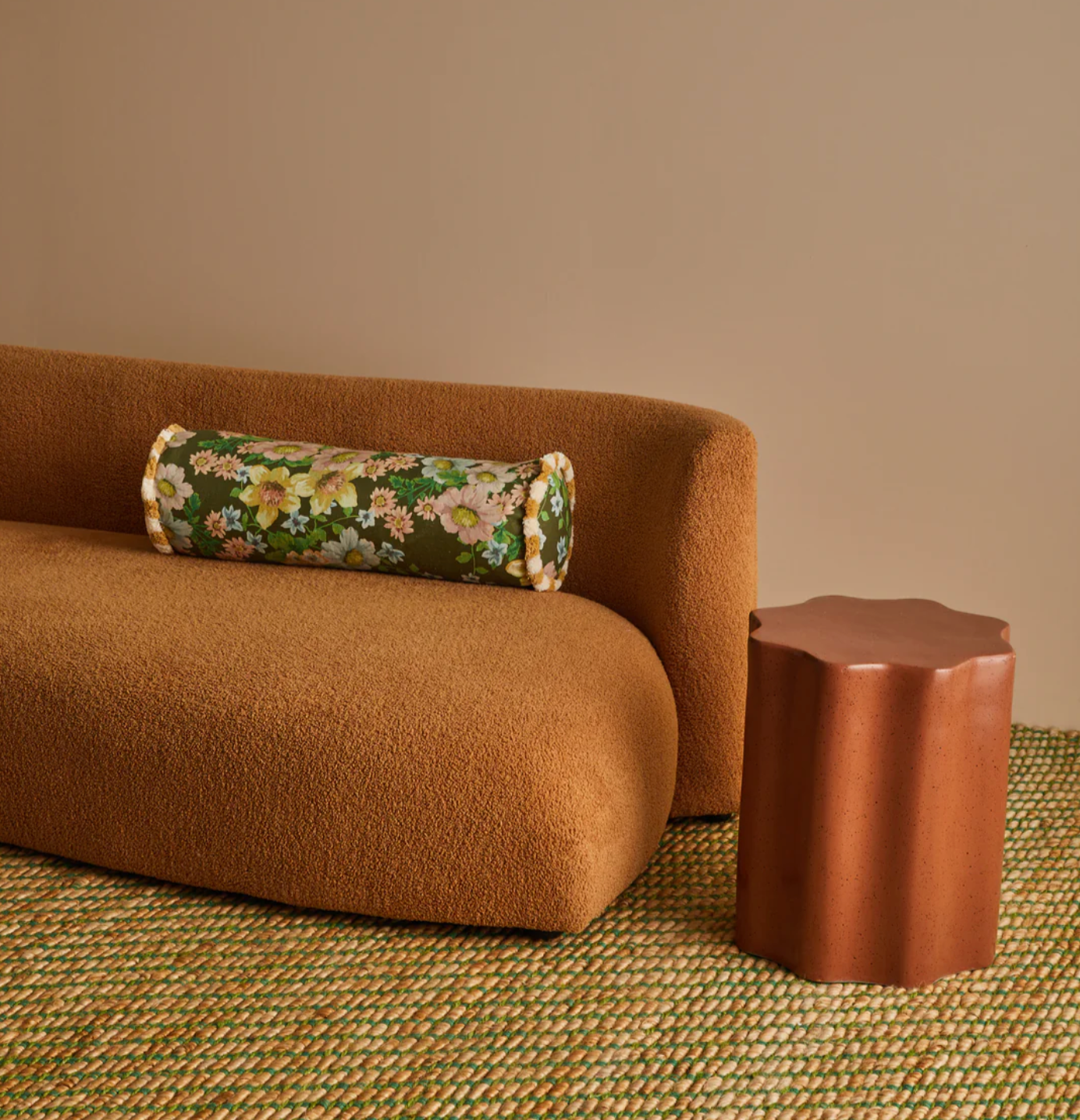 Buttercup Olive Linen Bolster Bonnie and Neil