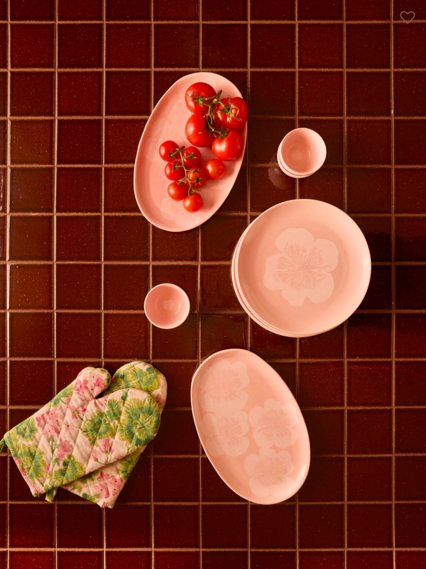 Geranium Multi Linen Oven Mitt